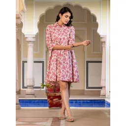 KALINI Floral Print Fit & Flare Midi Dress-image-21