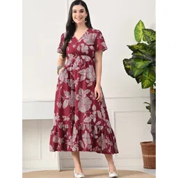 KALINI Floral Print Fit & Flare Midi Dress-picture-14