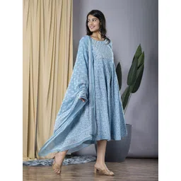 KALINI Floral Print Formal Fit & Flare Midi Dress-image-17