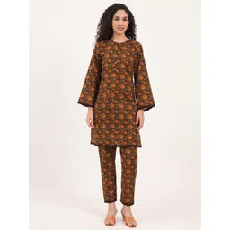 KALINI Floral Print Pure Cotton Tunic with Trouser-image-25