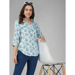 KALINI Floral Print Wrap Top-picture-17