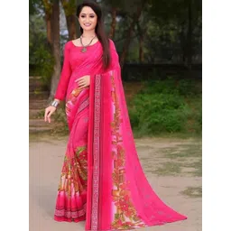 KALINI Floral Printed Art Silk Saree With Blouse Piece-picture-14