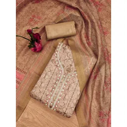 KALINI Floral Printed Beads And Stones Unstitched Dress Material-picture-26