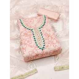 KALINI Floral Printed Beads and Stones Unstitched Dress Material-picture-28