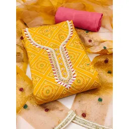 KALINI Floral Printed Beads & Stones Unstitched Dress Material-picture-41