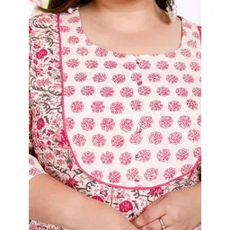 KALINI Floral Printed Checked Straight Kurta image 2