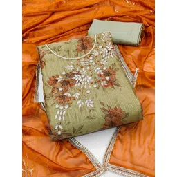 KALINI Floral Printed Embellished Unstitched Dress Material image 1