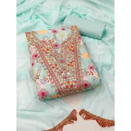 KALINI Floral Printed Gotta Patti Unstitched Dress Material-picture-27