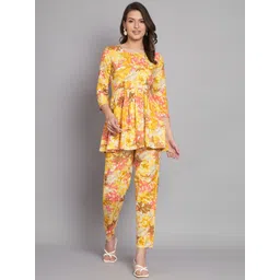 KALINI Floral Printed Pleated Detail Tunic With Trousers-picture-21