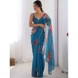 KALINI Floral Printed Saree With Blouse-picture-25