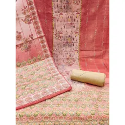 KALINI Floral Printed Sequinned Unstitched Dress Material-picture-24