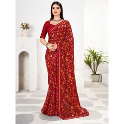 KALINI Floral Pure Chiffon Saree-picture-15