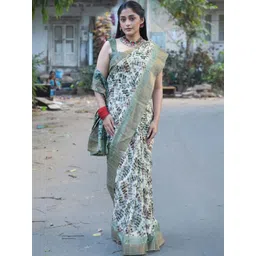 KALINI Floral Zari Silk Blend Saree-picture-18