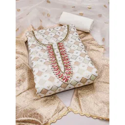 KALINI Geometric Printed Beads & Stones Unstitched Dress Material-picture-31