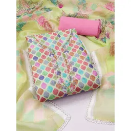 KALINI Geometric Printed Embellished Unstitched Dress Material-picture-23