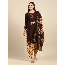 KALINI Geometric Printed Unstitched Dress Material-picture-13