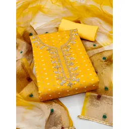 KALINI Geometric Woven Design Beads and Stones Unstitched Dress Material-picture-38