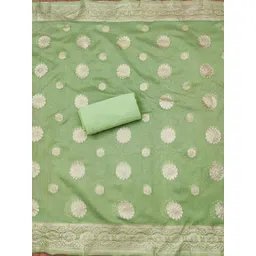 KALINI Geometric Woven Design Organza Unstitched Dress Material image 2