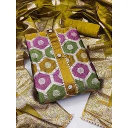 KALINI Geometric Woven Design Unstitched Dress Material-picture-20