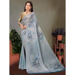 KALINI Grey Pure Georgette Printed Sarees-picture-32