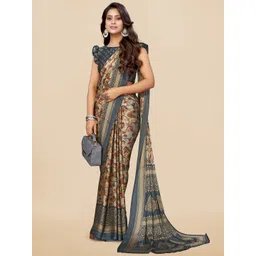 KALINI Kalamkari Printed Poly Chiffon Saree-picture-20