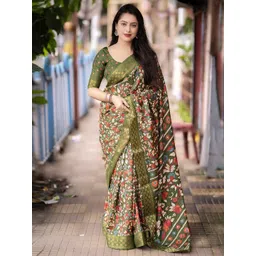 KALINI Kalamkari Printed Zari Woven Design Saree-picture-14