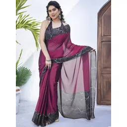 kalini KALINISolid Saree With Printed Border-picture-20