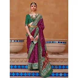 KALINI Magenta Printed Silk Blend Sarees-picture-21