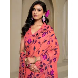 KALINI Orange Pure Cotton Woven Design Sarees-picture-10