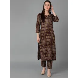 KALINI Paisley Printed Cotton Straight Kurta-picture-24