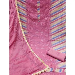 KALINI Pink Modal Chanderi Embroidered Unstitched Dress Material-picture-31