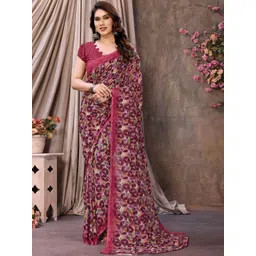 KALINI Pink Poly Georgette Printed Sarees-picture-21