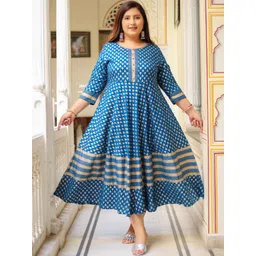 KALINI Plus Size Ethnic Motifs Printed Anarkali Kurta-picture-33