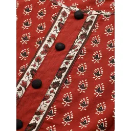 KALINI Plus Size Ethnic Motifs Printed Pure Cotton Round Neck Anarkali Kurta image 2