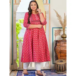 KALINI Plus Size Floral Printed Anarkali Kurta-picture-30