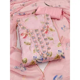 KALINI Printed Embroidered Organza Unstitched Dress Material-picture-30