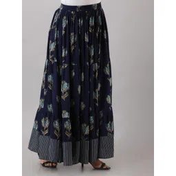 KALINI Printed Flared Maxi Skirt-picture-12