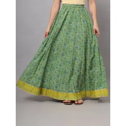 KALINI Printed Flared Maxi Skirt-picture-15