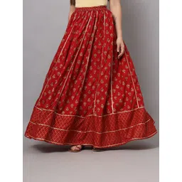 KALINI Printed Flared Maxi Skirt-picture-13