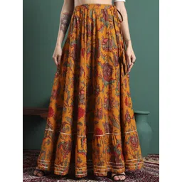 KALINI Printed Flared Maxi Skirt-picture-19