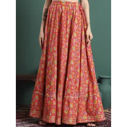 KALINI Printed Flared Maxi Skirts-picture-10