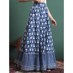 KALINI Printed Flared Maxi Skirts image 5