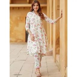 KALINI Printed Pure Cotton Tunic With Trouser Co-Ords-picture-38