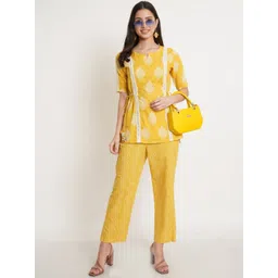 KALINI Printed Short Sleeves Pure Cotton Tunic & Trousers-picture-39