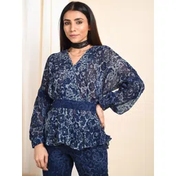 KALINI Printed Top With Trouser Co-Ords Set-picture-36