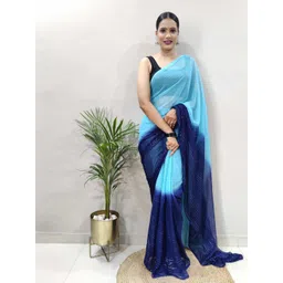 KALINI Pure Chiffon Ombre Ready to Wear Jamdani Saree-picture-17