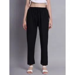 KALINI Pure Cotton Lace Straight Ethnic Palazzos-picture-11