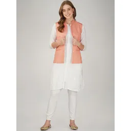 KALINI Pure Cotton Woven Nehru Jacket-picture-34