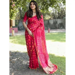 KALINI Red Embellished Silk Blend Sarees-picture-22