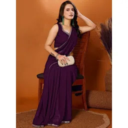 KALINI Sequinned Poly Georgette Saree-picture-27